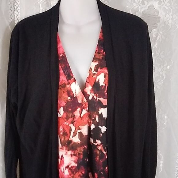 PREMISE BLACK WOMEN'S OPEN SWEATER SIZE L - Picture 3 of 14